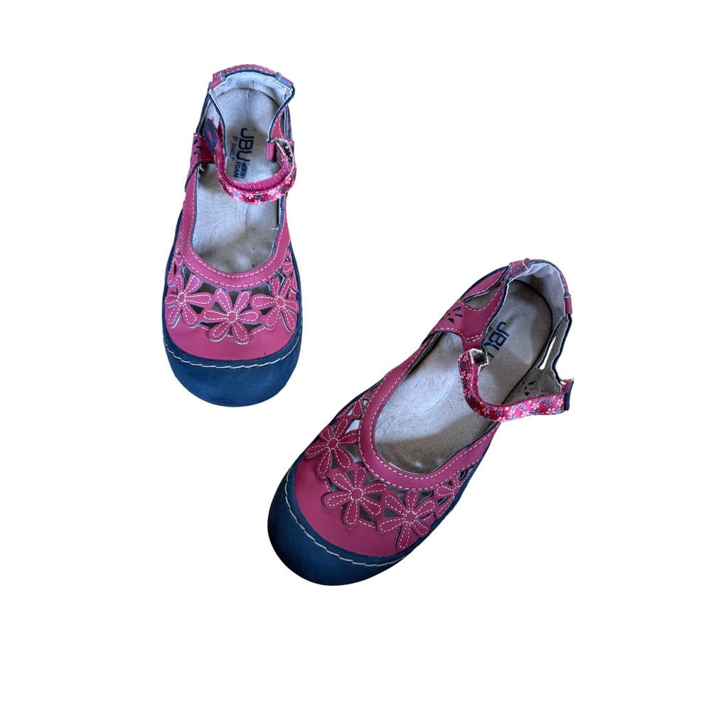 JBU Jambu Wildflower Red Floral Laser Cut Mary Jane Flats Shoes Womens 8M